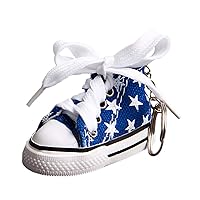 FASHIONCRAFT Sneaker Shoe Keychains, Oh-so-cute Blue Star Print, for Baby Boy Shower and birthday Party, 3