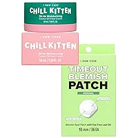 I DEW CARE Hydrocolloid Acne Pimple Patch - Timeout Blemish Original + Chill Kitten I 24-hr Moisturizing Cactus Oil-free Face Moisturizer Cream Bundle