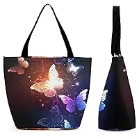Handbag Women Butterfly Shopping Tote Bag Top Handle Shoulder Bag Purse Wallet With Zipper Closure 28.5x18x32.5cm