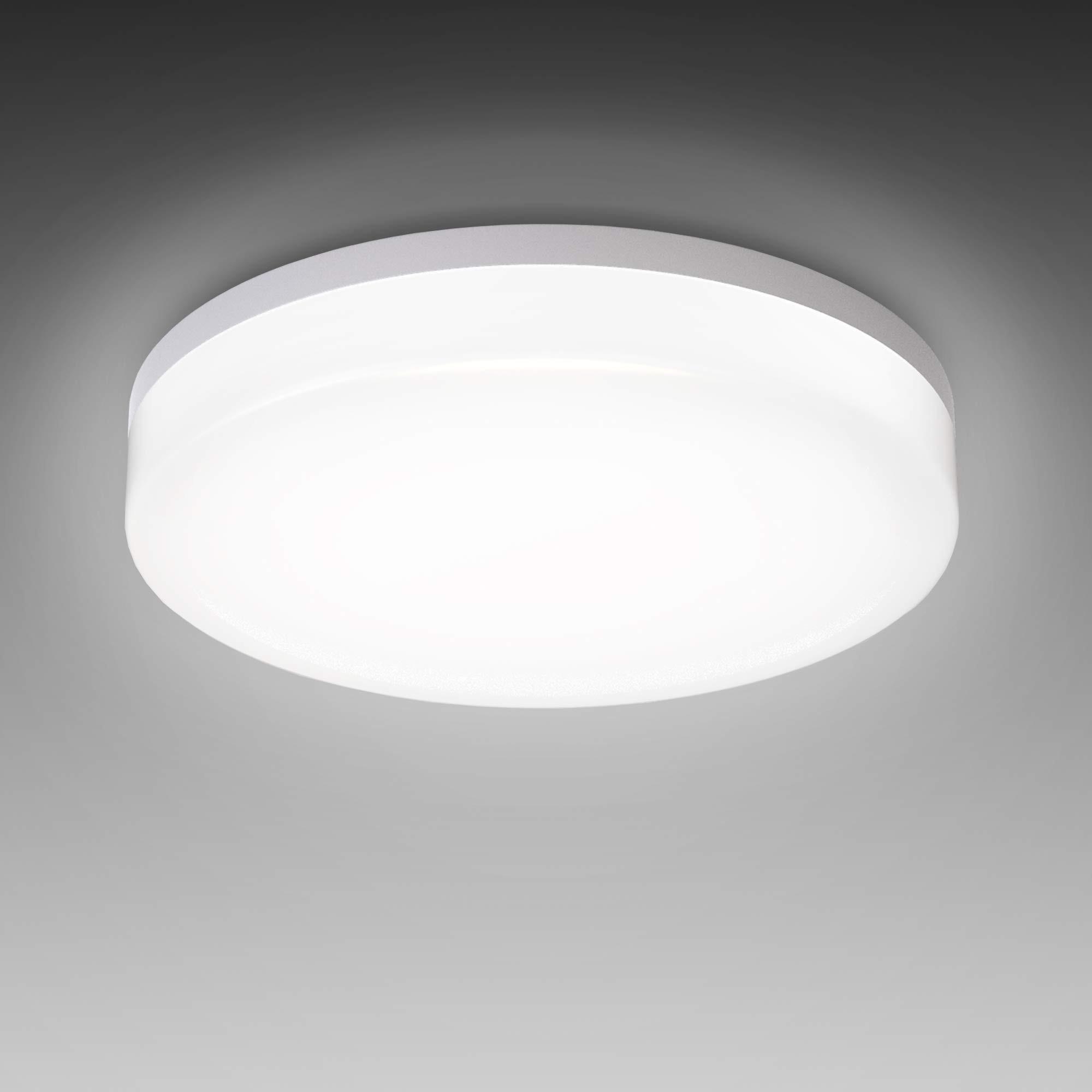 B.K.Licht - Deckenlampe für das Bad mit neutralweißer Lichtfarbe, IP54, 13 Watt, 1600 Lumen, LED Deckenleuchte, LED Lampe, Badlampe, Badezimmerlampe, Küchenlampe, Feuchtraumleuchte, 22x5,4 cm, Weiß