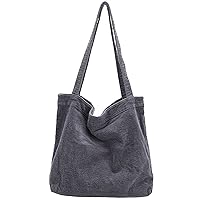 ALUWU Corduroy Tote Bag for Women Canvas Shoulder Handbags Cute Large Purse
