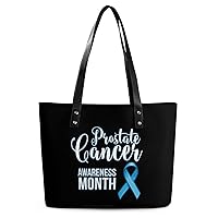 Prostate Cancer Awareness Blue Ribbon Tote Bag for Women Large Handbags Top Handle Satchel Ladies Shoulder Bags
