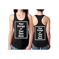 Personalized Tanks for Women Custom Shirt Sleeveless Racerback Design Your Own Image Text Photo Front/Back Print