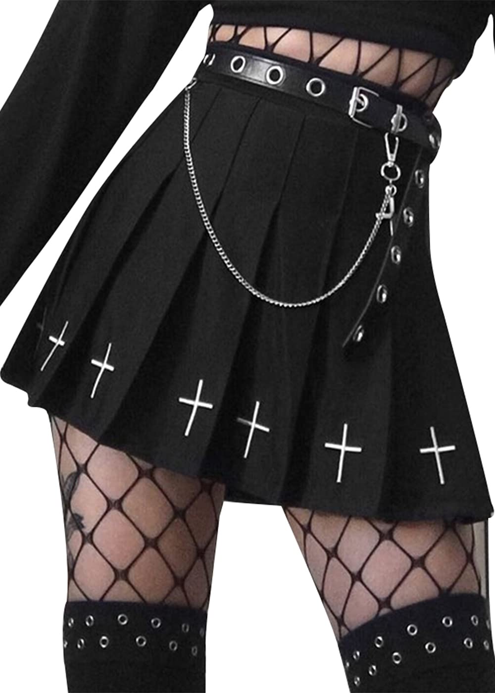 Pleated Skirt Goth Dress Kawaii Plaid Punk Dark Mini Cute High Waist Gothic
