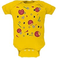 Old Glory Halloween Pizza Costume Yellow Soft Baby One Piece - 0-3 Months
