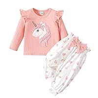 PATPAT Baby Girl Clothes Set Long Sleeve Sweatshirt Infant Fall Outfits Toddler Tops and Pants Set