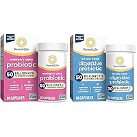 Renew Life Women's Probiotic Capsules, 50 Billion CFU Guaranteed, Supports pH Balance, Vaginal & Extra Care Digestive Probiotic Capsules, 50 Billion CFU Guaranteed