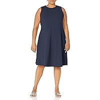 London Times Women's Versatile Crew Neck Bias Seamed Fit and Flare Dress Polished Chic Flattering Feminine