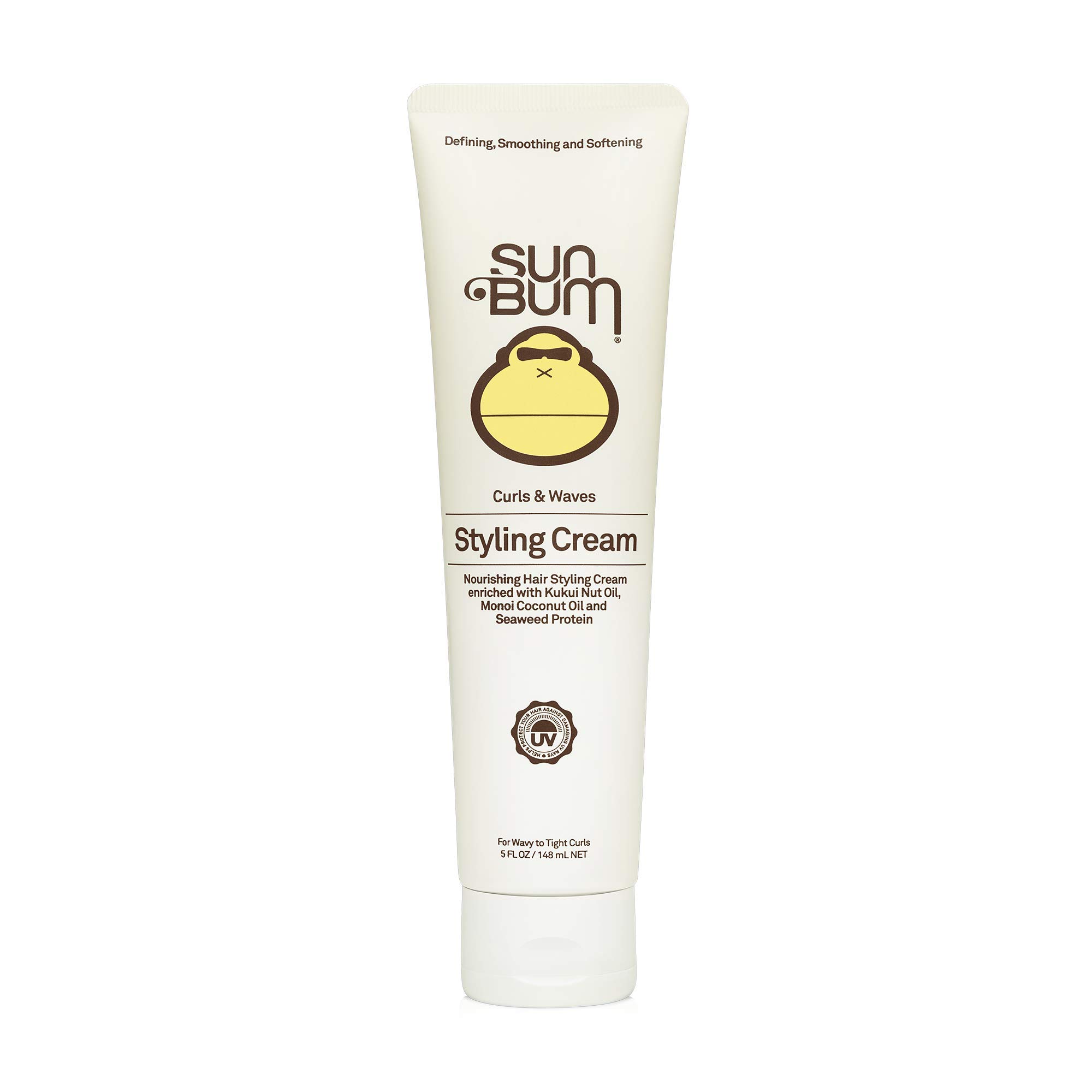 Sun Bum Curls & Waves Styling Cream | Vegan and Cruelty Free Moisturizing Hair Treatment for Wavy and Curly Hair | 5 oz