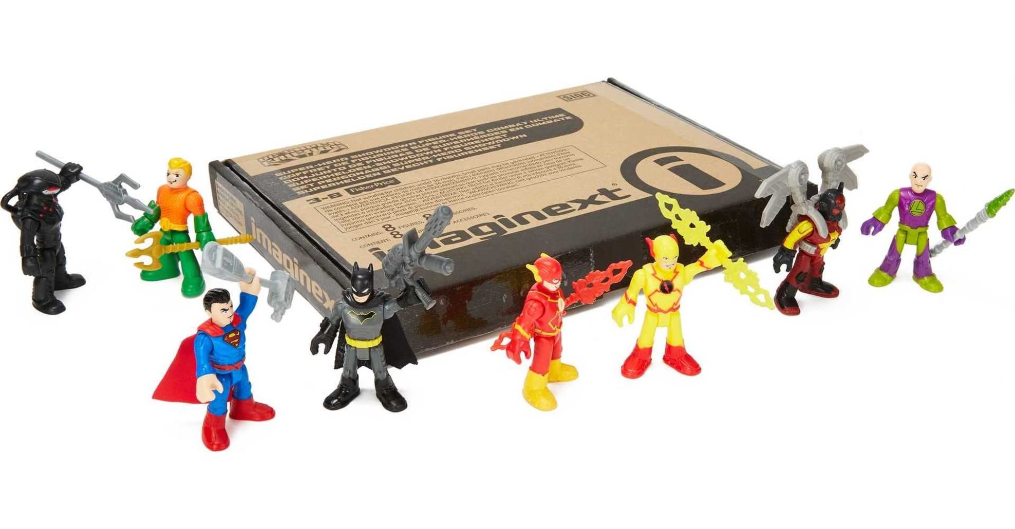 Imaginext DC Super Friends Batman Figure Set Super-Hero Showdown With Superman Aquaman The Flash & Super Villains For Ages 3+ Years