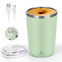 Coffee Mug Warmer, Self Heating Coffee Mug & Self Stirring Coffee Mug, Rechargeable Electric Mixing Cup with Lid, Temperature Control Heated Coffee Cup Keep Coffee Milk 131℉/55℃