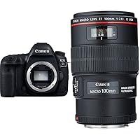 Canon EOS 5D Mark IV Full Frame Digital SLR Camera Body with EF 100mm f/2.8L is USM Macro Lens for Canon Digital SLR Cameras, Lens Only