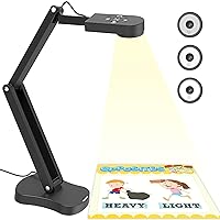 PAKOTOO 8MP USB Document Camera for Teachers and Classroom for A3 A4 Size with Dual Mic, 3-Level LED Light, Up and Down, Left and Right Image Inversion, for Distance Teaching & Learning