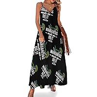Margaritas Made Me Do Women's Maxi Dress Sleeveless Spaghetti Strap Swing Dresses Casual Beach Sun Dresses
