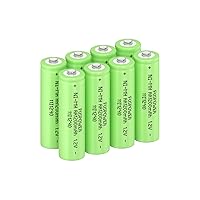 Ni-MH AA Rechargeable Batteries AA 1.2V 1200mAh Nimh Rechargeable Batteries for Solar Lights, Recharge up to 1000 Times, Pack of 8
