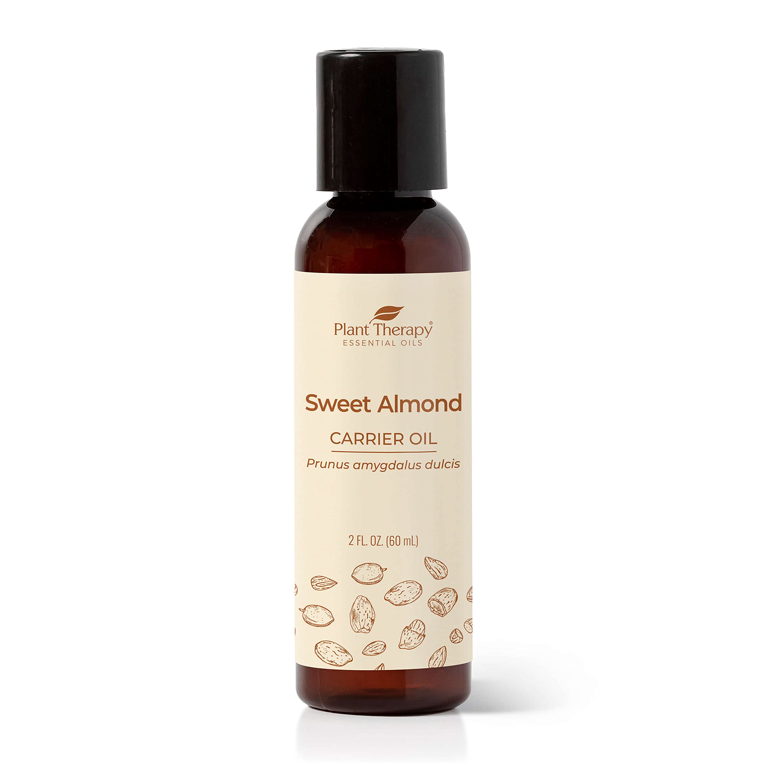 Plant Therapy Sweet Almond Oil - Almond Oil for Hair, Skin, Face, Body & Baby - Aromatherapy Carrier Oil, Natural Moisturizer & Massage 100% Pure, Cold Pressed California Almonds, Made in USA, 2 oz