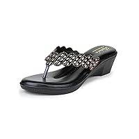 Womens Rayna Slip On Open Toe Wedge Sandal For Casual & All Wear