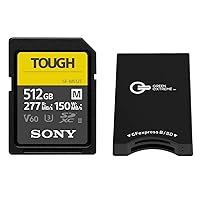 Sony SF-M Series Tough 512GB UHS-II SDXC Memory Card, Bundle with CFexpress Type-B and SD UHS-II Card Reader