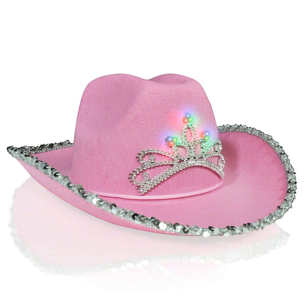 FLASHINGBLINKYLIGHTS Light Up Country Western Pink Cowgirl Hat