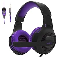 Gaming Headset, AH68 Gaming Headphones with Microphone Noise Cancelling Surround Sound 3.5mm Jack Compatible with Xbox, Switch, PC, Laptop, Nintendo, PS4, PS5 Headsets