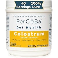 PerCōBa® 100% Pure Bovine Colostrum Powder | First Milking Workout Recovery & Gut Health Supplement| Immune System Support | Helps with Muscle & Hair Growth | 3 Grams Per Serving (40 Servings)