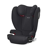 Cybex Solution B2 Fix+ Lux High Back Booster Seat, Lightweight, Secure Latch Installation, Linear Side Impact Protection, Reclining 12 Position Height Adjustable Headrest, Volcano Black