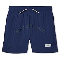 Nike Athletic Woven Shorts (Little Kids/Big Kids) Midnight Navy/Light Smoke Grey M (10-12 Big Kid)