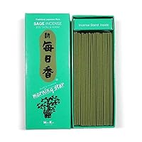Morning Star - Sage 200 Sticks and Holder by NIPPON KODO, Japanese Quality Incense, Since 1575