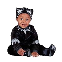 Marvel Infant Black Panther Costume for Boys, Official Black Panther Jumpsuit Costume for Babies 12/18 Months