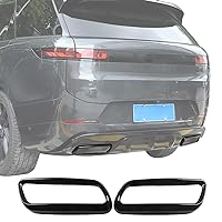 Stainless Steel Exterior Accessories Exhaust Muffler Tail Pipe Trim Cover For Land Rover Range Rover Sport L461 2023-2024 Car Rear Cylinder Exhaust Pipe Cover Trim (Style B, Black)