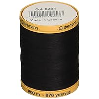 Gutermann Natural Cotton Thread Solids 876yd, Black