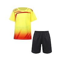 Kids Boys Girls Soccer Jerseys Football Kits Sport Team Training Uniform Shirt and Shorts Set Activewear