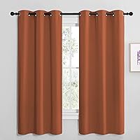 NICETOWN Bedroom Halloween Blackout Curtains 68 inches Long, Privacy and Thermal Insulated Blackout Drapes for Windows (Burnt Orange, 1 Pair, 42 x 68 inches)