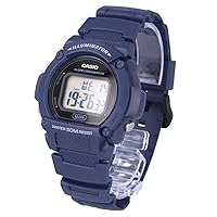 Casio W-219H-2A Casio Standard Chippukashi Wristwatch, Men's, Digital, Rubber, Navy, Bracelet Type