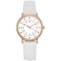 Ms. Watches Casual Leather Analog Quartz Watch Ms. Wristwatch Clock Business Stretch Watch Bands for Women