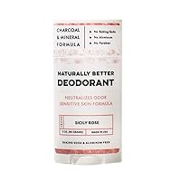 Sicily Rose Naturally Better Deodorant - Sensitive Skin Formula, Aluminum-Free, Baking Soda-Free, All-Natural, Magnesium & Activated Charcoal, Plant-Derived, Made in USA by DAYSPA Body Basics
