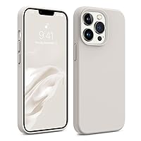 AOTESIER iPhone 13 Pro Max Phone Case,[Military Shockproof Protection] Liquid Silicone Case with [Soft Anti-Scratch Microfiber Lining] Camera & Screen Protection 6.7 inch Slim Thin Cover（Stone）