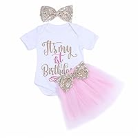 iiniim Kids Baby Girls Princess Fancy Birthday Outfit Shirt Vest with Shinny Polka Dots Tutu Skirt 2PCS Set