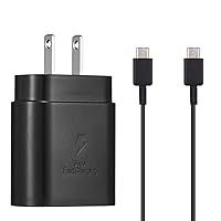 PRO 25W Wall Charger Compatible with HTC X Adaptive Quick Fast Charger with USBC 5ft Cable (Black 1.5M)
