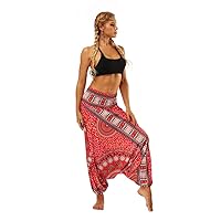 Womens Wide Leg Harem Pants 2024 Elastic High Waist Yoga Boho Trousers with Pockets Comfort Drop Crotch Hippie Palazzo Pants