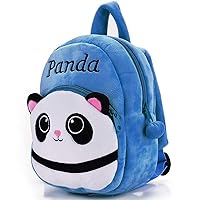 Kids School Bag Blue Panda Soft Plush Backpacks Cartoon Boys Girls Baby (2-5 Years), Blue, 10, Classic