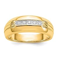 14k Gold Diamond Mens Ring Size 10 Jewelry for Men