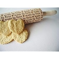 PERSONALIZED EMBOSSING ROLLING PIN WOODEN LAZER ENGRAVED for EMBOSSED COOKIES CUSTOM ENGRAVED LOGO UNIQUE GIFT