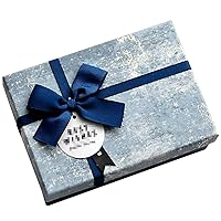 Gife Box, Blue Gift Box with Lids and Cover Ribbon for Chrismas,Weddings,Brithdays,Valentines Day (12.59x9.44x4.33)
