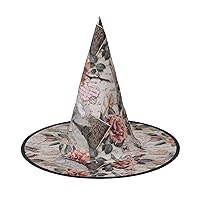Mqgmzflower Paris Eiffel Tower Print Enchantingly Halloween Witch Hat Cute Foldable Pointed Novelty Witch Hat