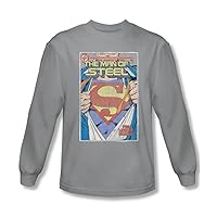 Superman - Mens Mos Cover Long Sleeve Shirt in Silver