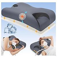 3.0 CPAP Pillow for Side Sleeper - Adjustable Height, Neck Support, Memory Foam, Pillow Suitable for All CPAP Mask Users, Ideal for Side Back Sleeper, Reduce Air Leaks