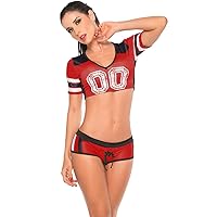 ThreeH Cheerleading Uniform for Womens Sexy Football Short Sleeve Shirt Sets Stage Uniform Cosplay Party Halloween