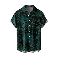Men Hawaiian Fashion Oversized Shirts Summer New Men's Printed Slim Fit Shirt Large Fashion Casual Short Sleeve Shirt Men