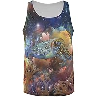 Cuttlefish IN Space Galaxy All Over Adult Tank Top